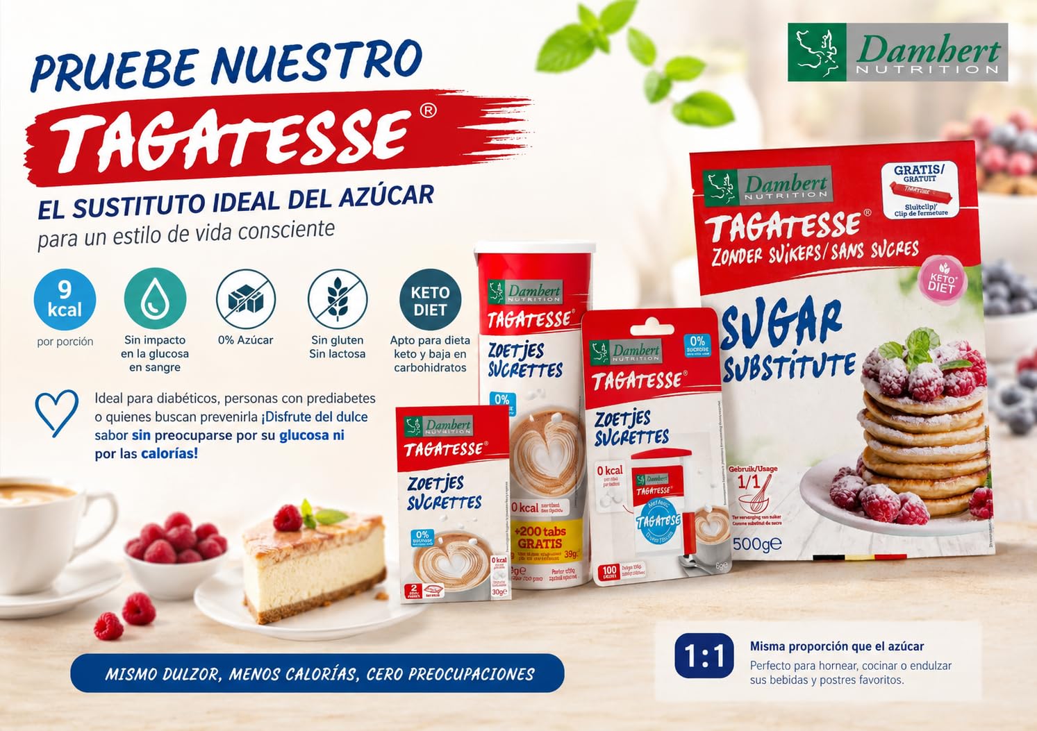 Tagatosa Sin Azúcar y Sin Gluten 500 g Keto Edulcorante Natural Bajo en Calorías Ideal para Repostería, Bebidas y Dietas Cetogénicas Acto para Diateticos
