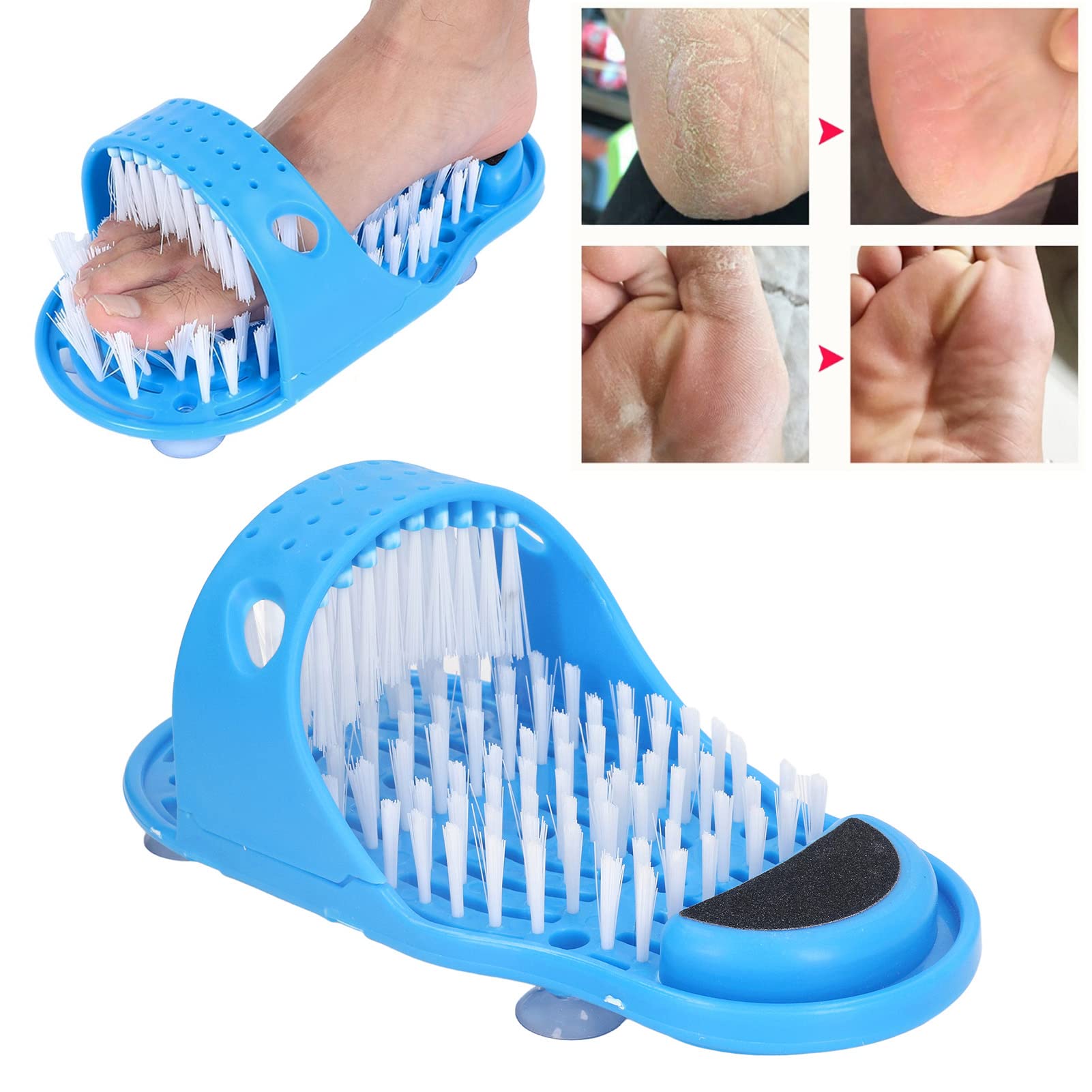 Depurador de Pies para Uso en la Ducha, Zapatos de Ducha, Depurador de Pies con Ventosas para Exfoliar Pies, Limpiador de Pies para Piel Muerta, Alfombrilla para Fregar Pies para
