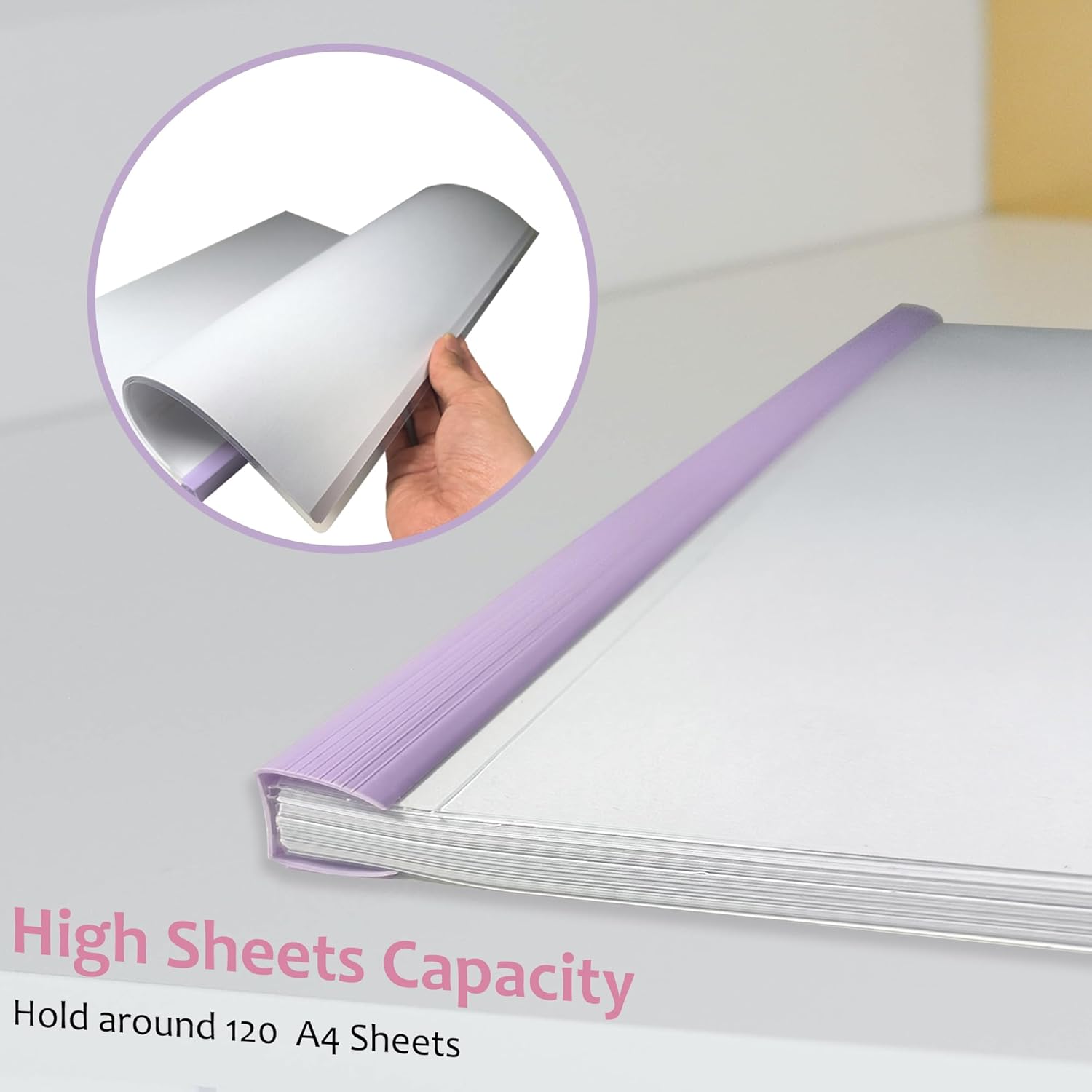 Carpetas A4 Barra Pack 10 Portadocumentos Transparentes FOSHISY Con Barra Deslizante - Para Informes A4, 6mm Capacidad Organización Documentos Oficina