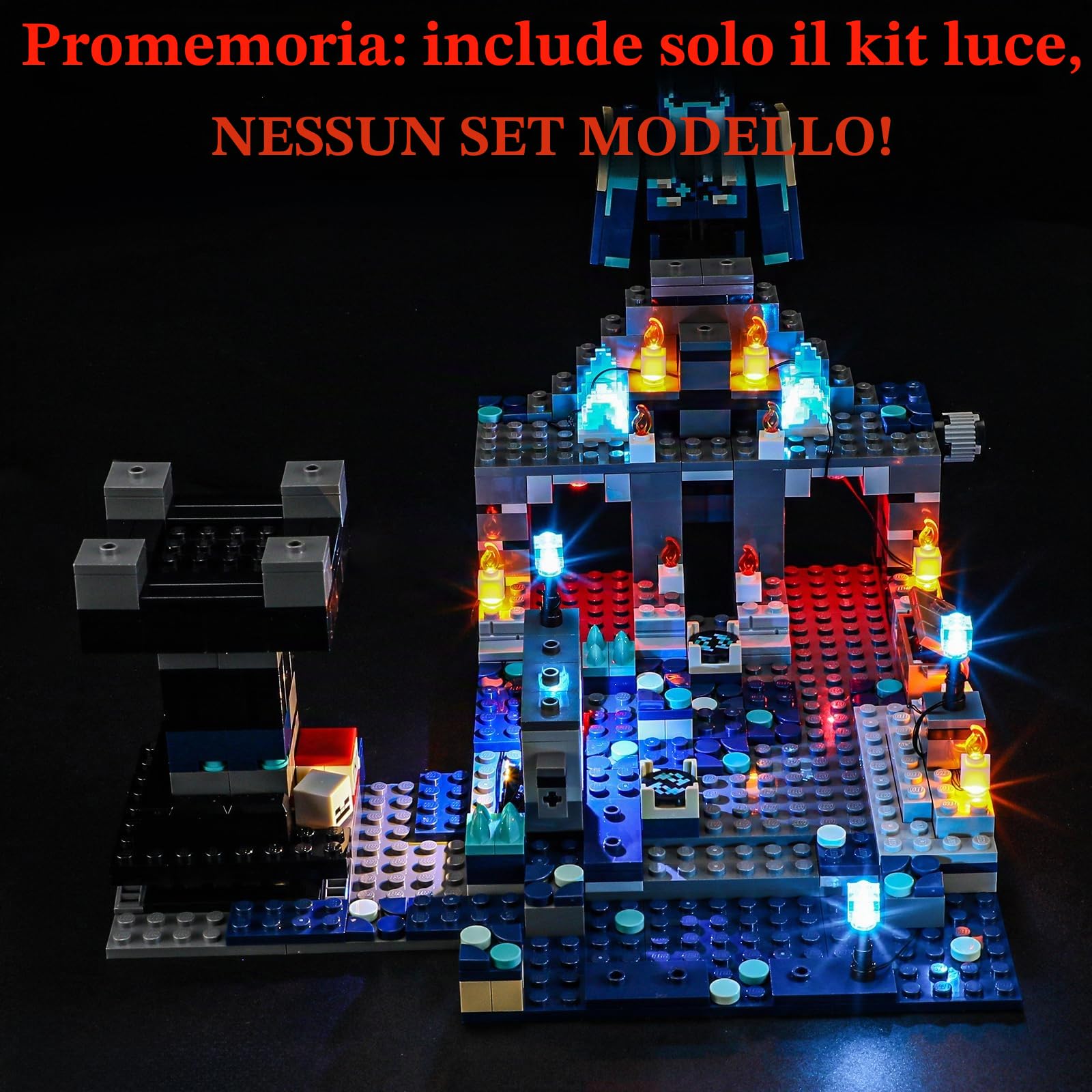 Kit di Illuminazione a LED Compatibile con LEGO Minecraft La battaglia buia e profonda 21246 Modello da Costruire - Set di luci a LED per Il Modello (Non includere Il Modello)