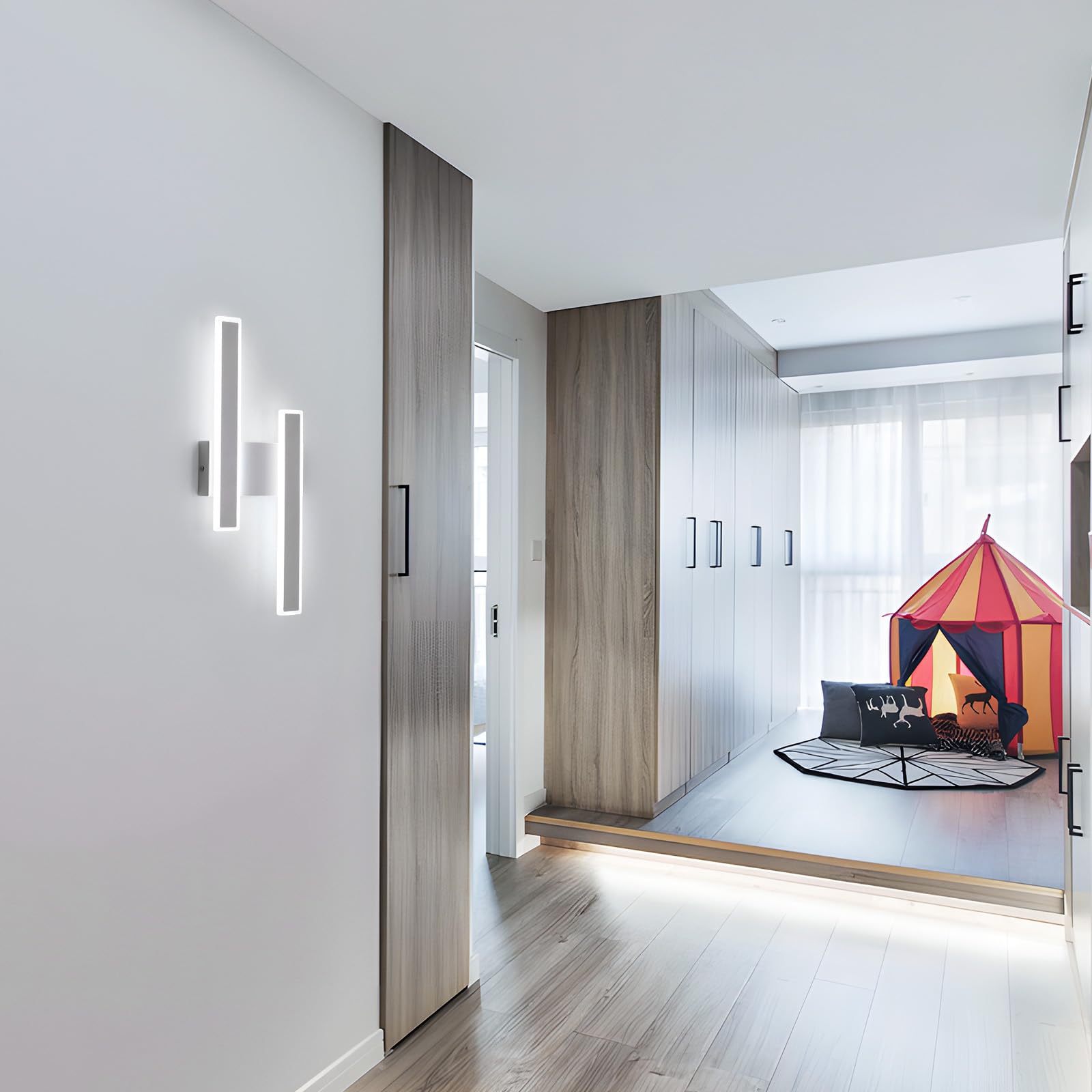 DELIPOP Applique da Parete Interno, 32W 3600LM Moderna Lampada da Parete, Creativo Bianca Fredda 6500K lampada a Muro per Soggiorno, Camera da letto, Scale, Corridoio