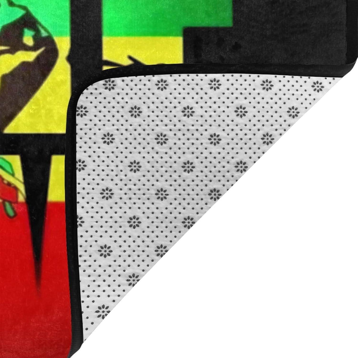 One Love Jamaican Rasta Reggae Area Rugs 60x39 in Anti-Slip Door Mat, Ultra Soft Fuzzy Outdoor/Indoor Fluffy Carpet Large Floor Rug for Bedroom Living Room Dorm Nursery Kitchen Home Decor