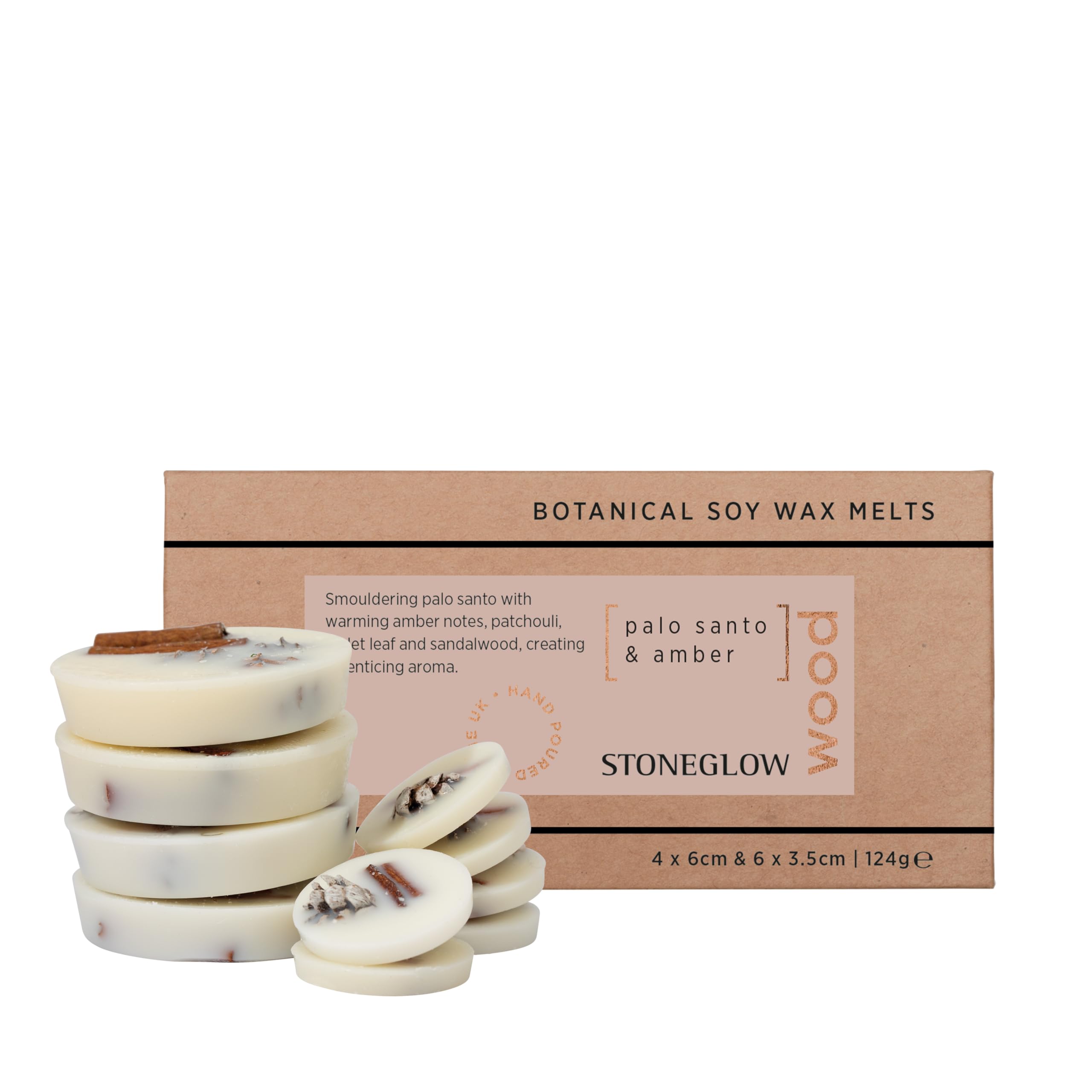 Stoneglow Brown Elements Collection - Wood - Palo Santo & Amber 124G Scented Soy Wax Melts