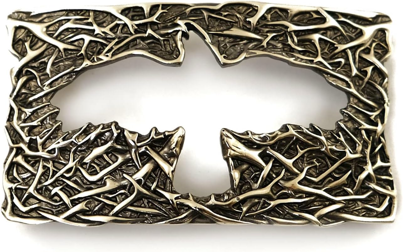 Crow German silver belt buckle, Mythical black bird handmade nickel silver belt buckle