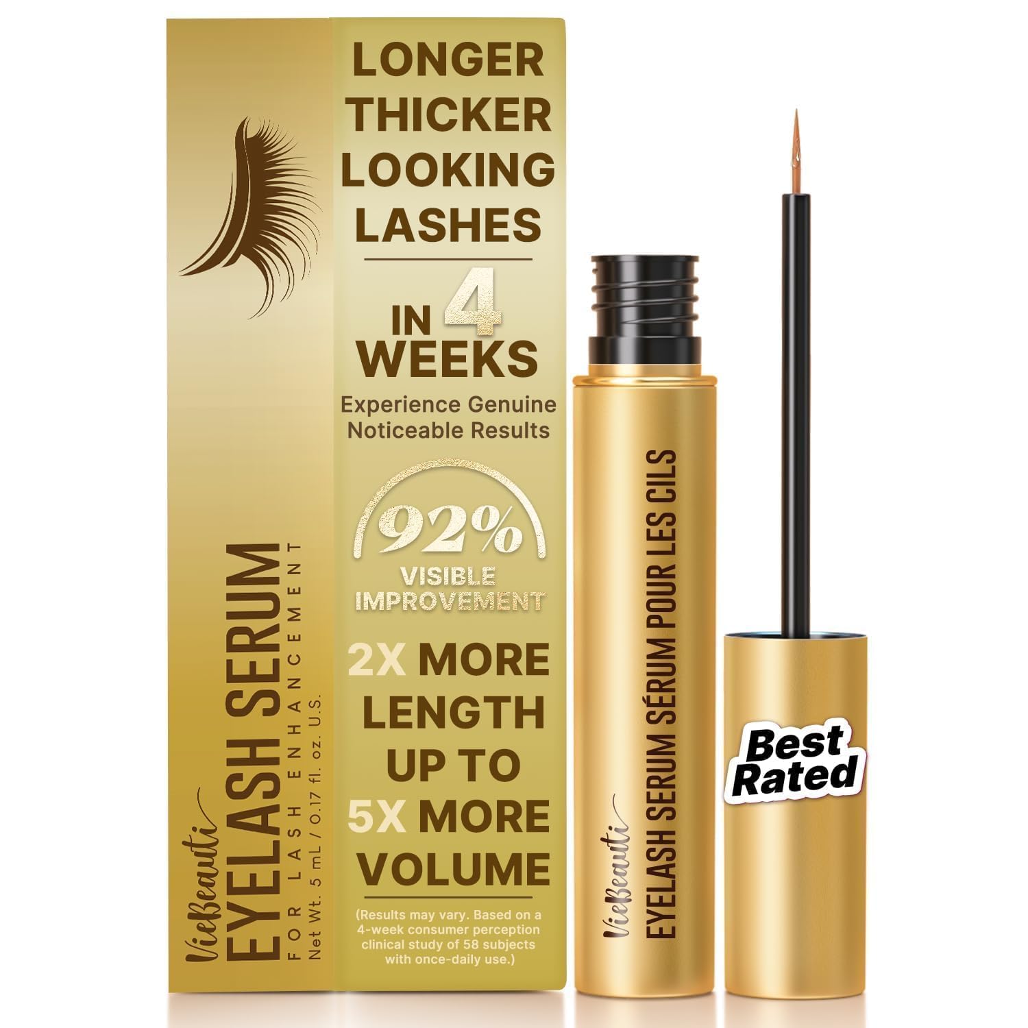 VieBeauti Eyelash Serum for Daily Lash Care, Gentle PGA-Free Lash Conditioning Serum to Support Healthier Looking Lashes, Vegan & Cruelty-Free