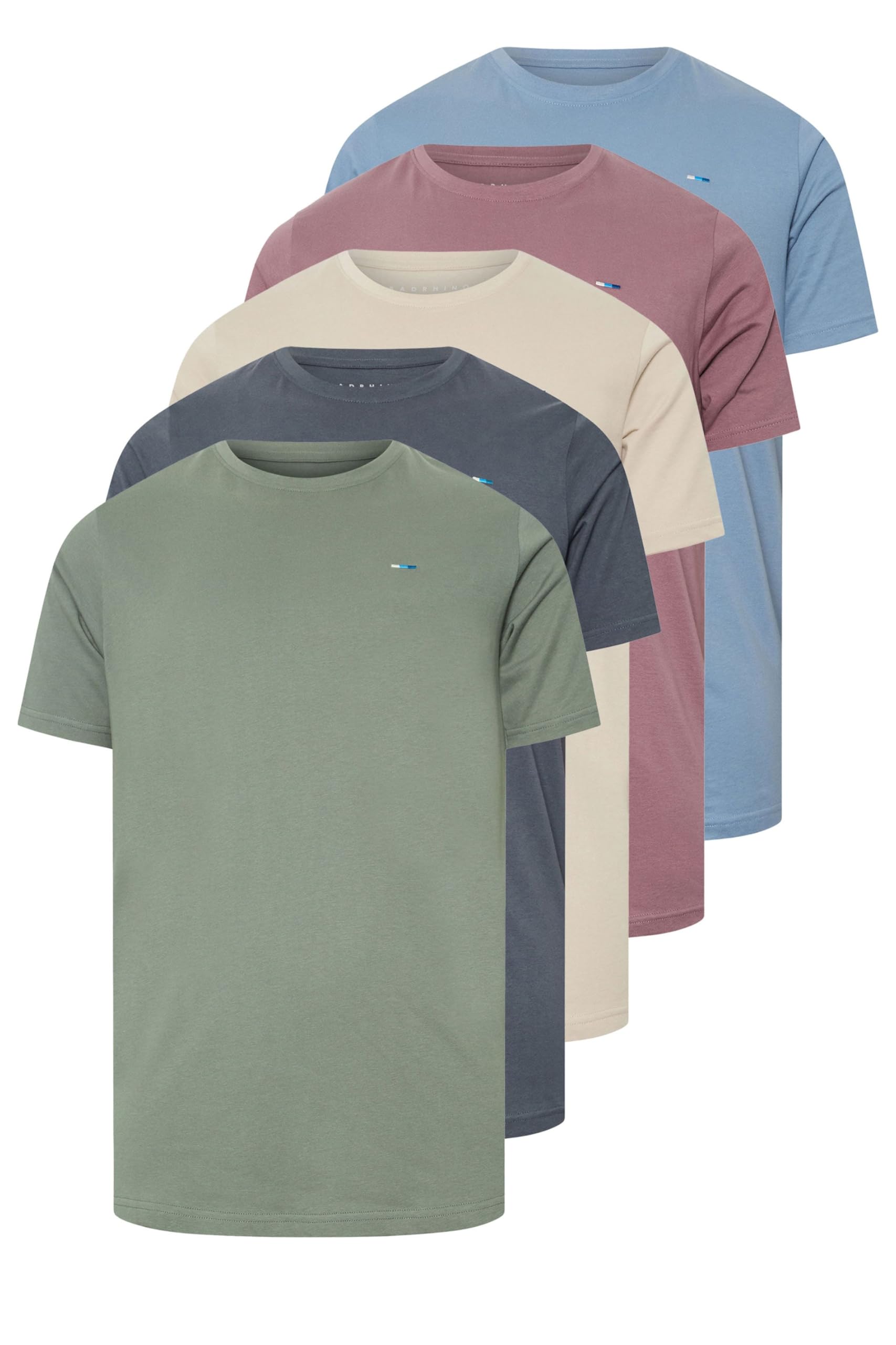 BadRhino Men's 5 Pack Extra Long Basic T-Shirts - 2XL