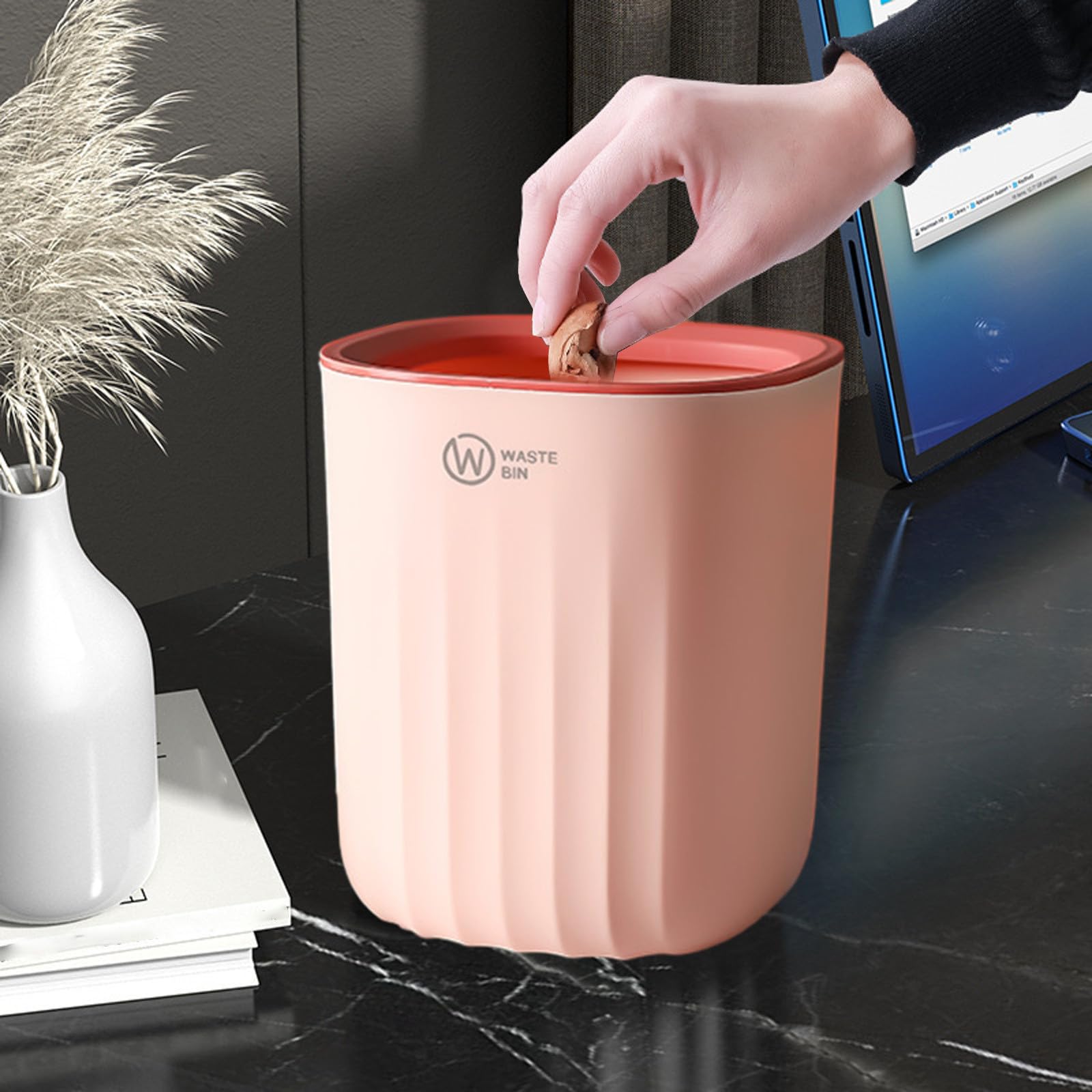 Mini Trash Can Small Desk Trash Can Waste Basket Trash Bin Wastebasket Bin Makeup Tabletop Garbage Bin Trash