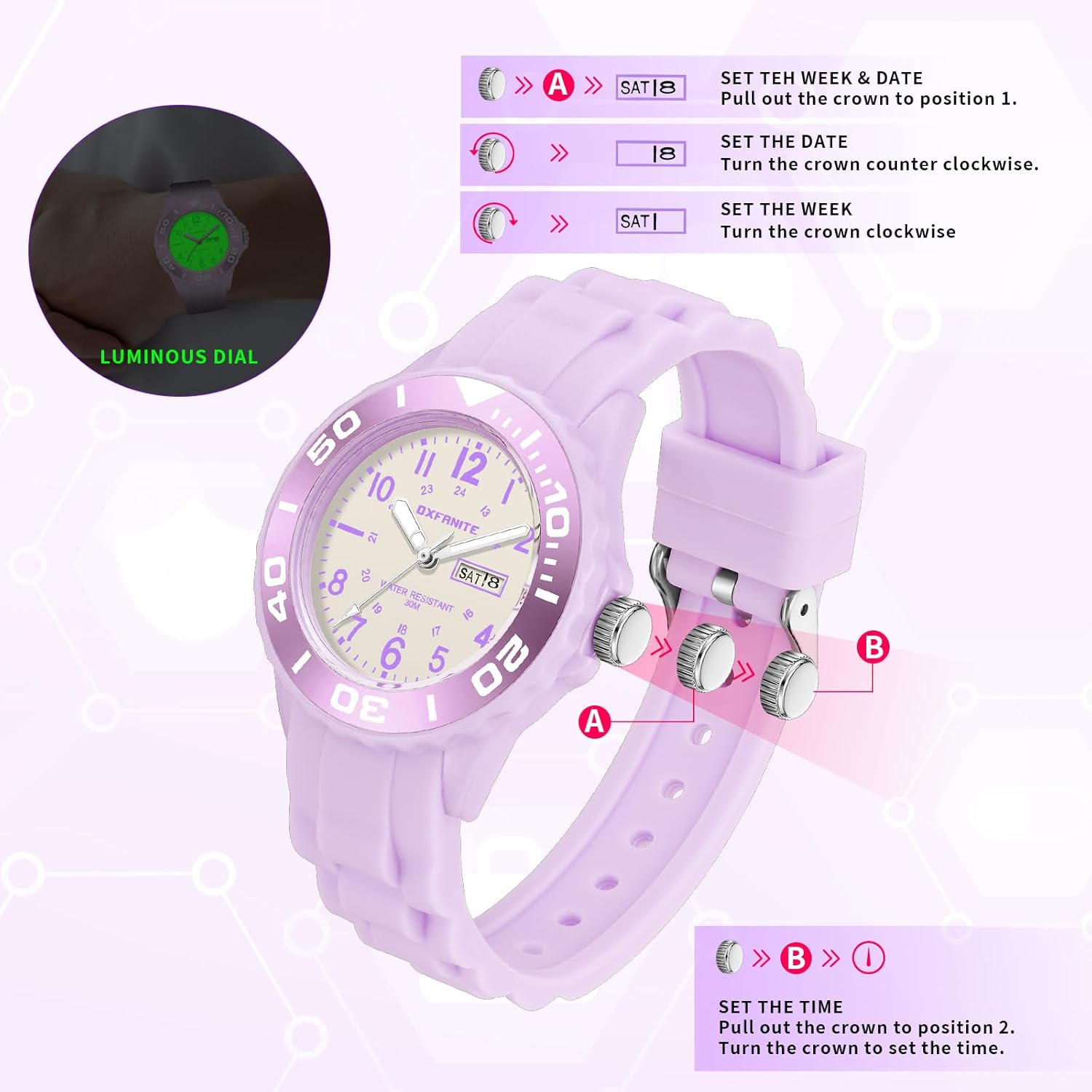 Waterproof Nurse Watch for Medical Professionals,Students, Women Men, Military Time Easy to Read Dial, 24 Hour with Second Hand, Soft and Breathable Silicone Band - Image 5