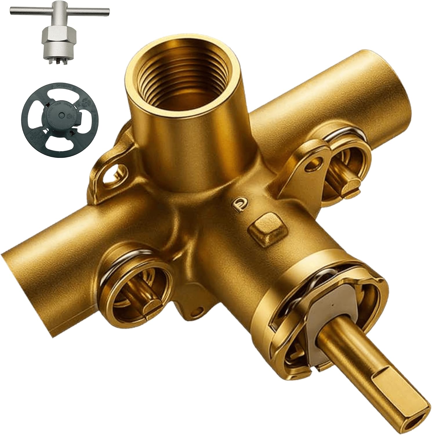 2590 Pressure Balancing Shower and Tub Valve Replacement Compatible with Moen Posi-Temp Trim Kit, 1/2-Inch IPS Connection, Lead-Free Brass, 4 Port Valve with Stops, Includes 1222 Faucet Cartridge