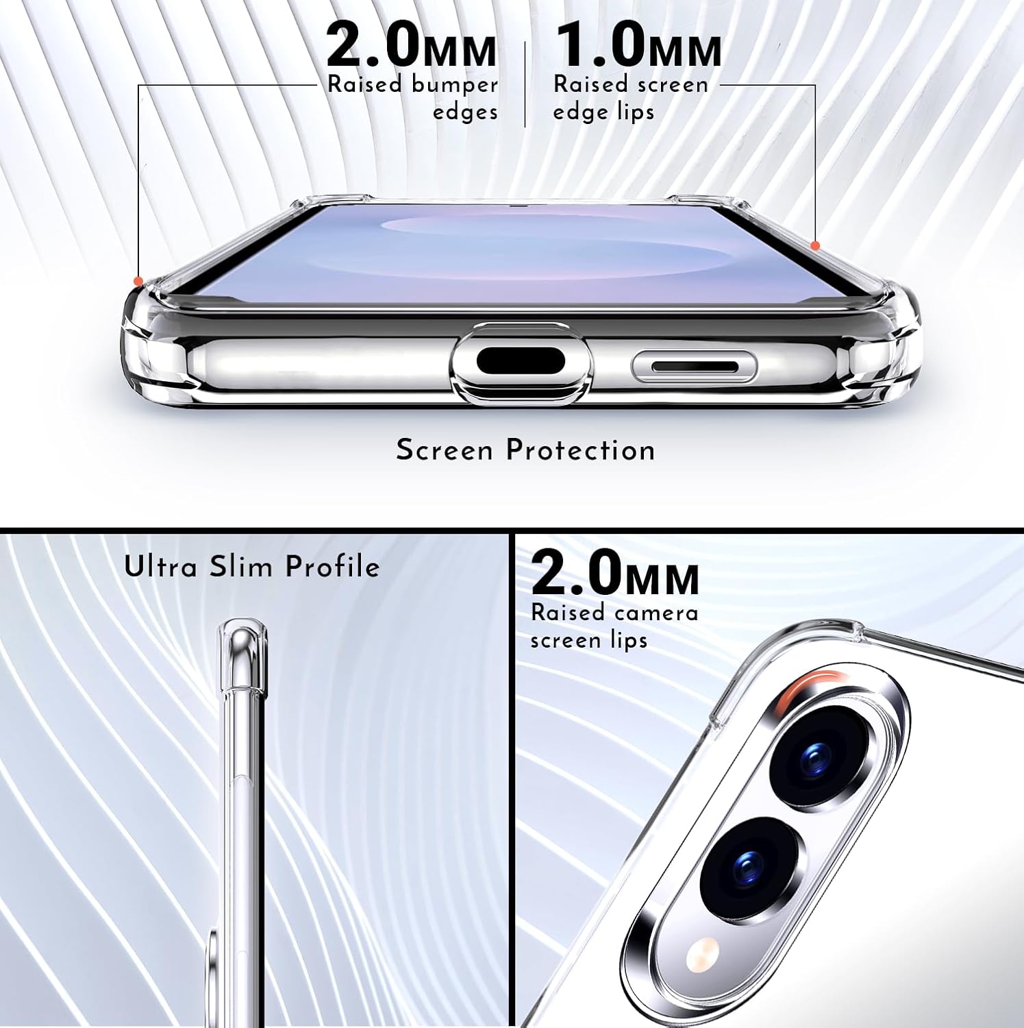 Shields Up for Samsung Galaxy S25 Edge Case, Galaxy S25 Edge Case, Minimalist Wallet Case with Card Holder & Ring Kickstand/Stand, Slim Protective Shockproof Cover for Samsung S25 Edge - Clear - Image 3