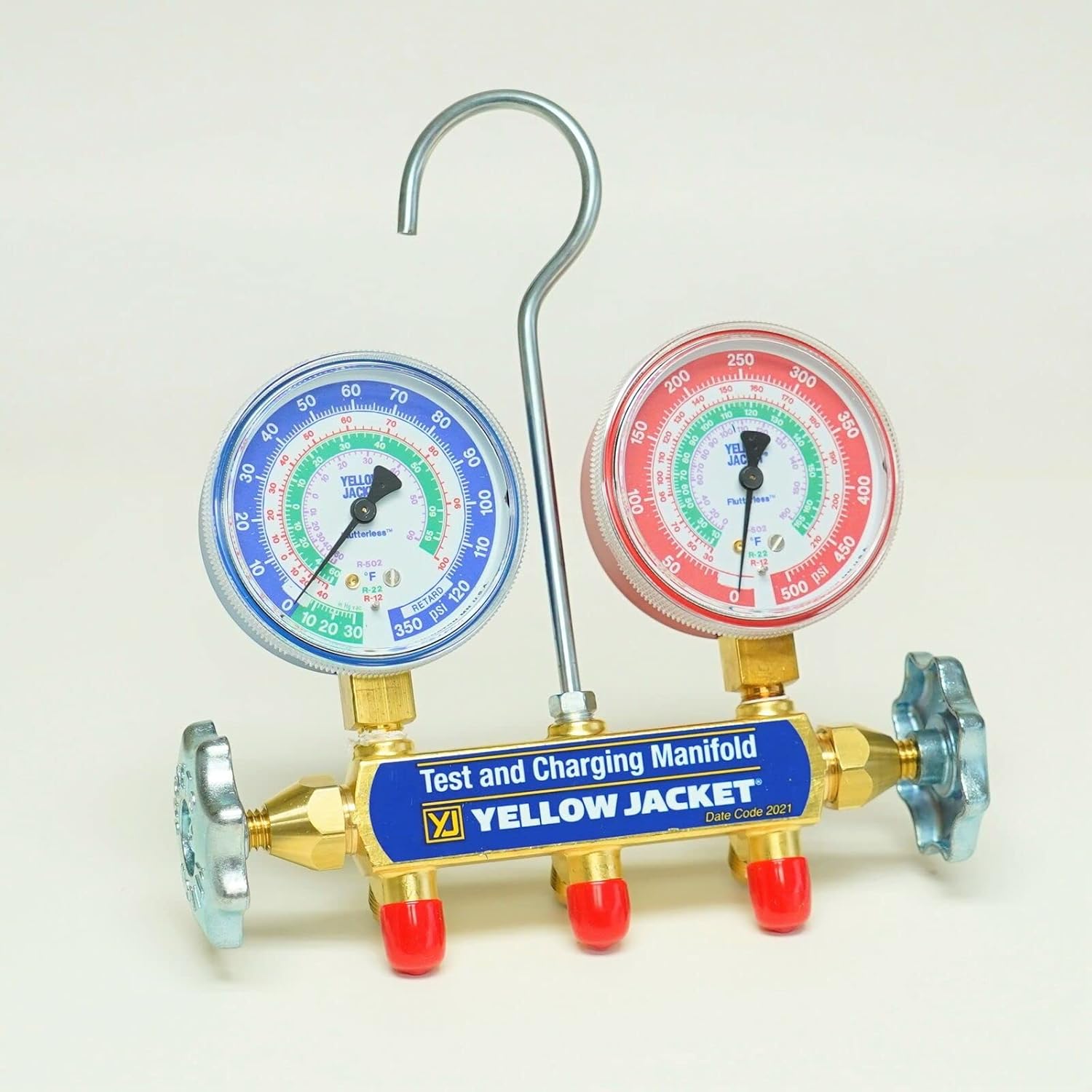 Replacement for Yellow Jacket 41212 HVAC-R Charging Manifold with 2-1/2" Gau Replacement for GEs for R12/22/502