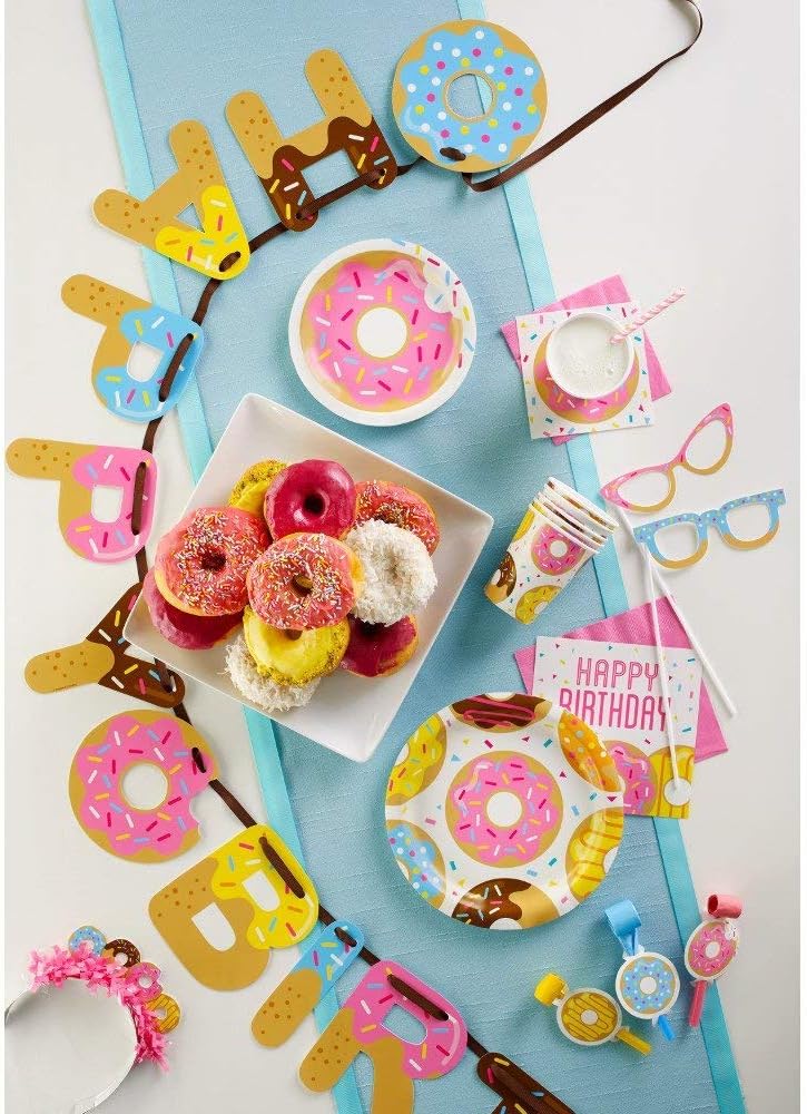 Creative Converting Donut Time Plastic Tablecover (Pack of 3)