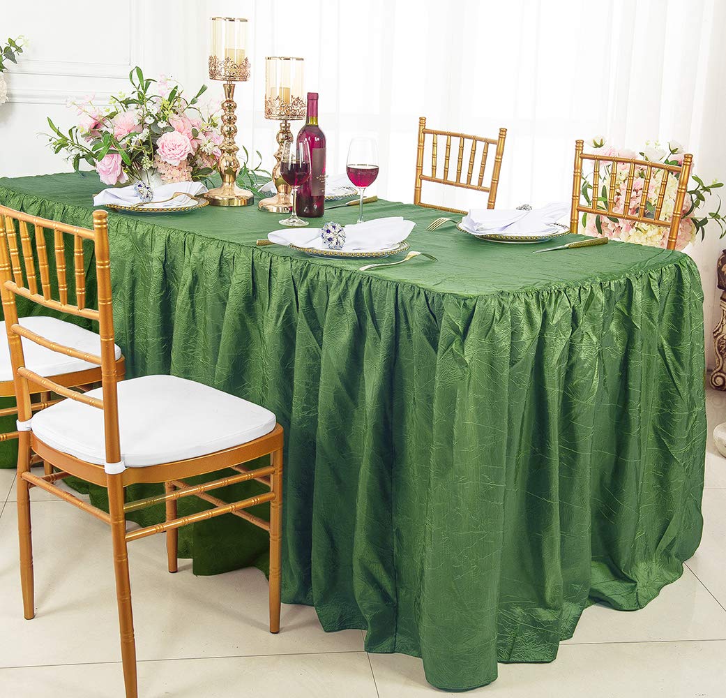Wedding Linens Inc. Crushed Crinkle Taffeta Polyester Table Skirt/Table Covers/Tablecloths for for Restaurant Kitchen Dining Wedding Party Banquet