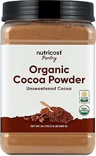 Nutricost Pantry Organic Cocoa Powder (1.5 Pounds Per Bottle) Non GMO, G...