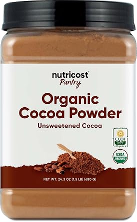 Nutricost Pantry Organic Cocoa Powder 1.5 Pounds Per Bottle Non GMO, Gluten Free, Vegan, Baking Powder