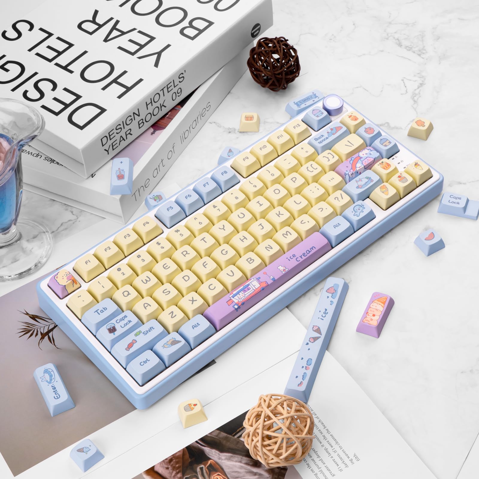 Amazon.in: Buy JOLINTAL 133 Keys Kawaii Keycaps Sets, PBT XDA