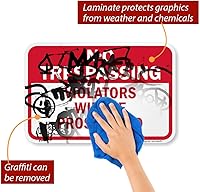 Vista 5 de SmartSign Letrero con texto en inglés "No Trespassing - Violators Will Be Prosecuted", aluminio reflectante de grado de ingeniero 3M de 12 x 18