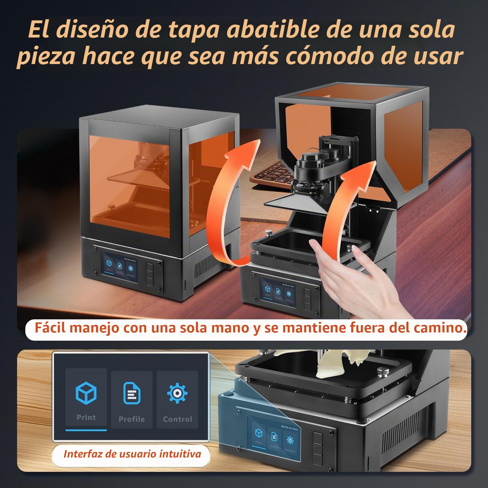 MALYAN Mini impresora 3D de resina S100 con pantalla de curado LCD 2K de 5.5 pulgadas, alta precisión, nivelación automática, tamaño de impresión 115 x 65 x 110 mm, apta para principiantes