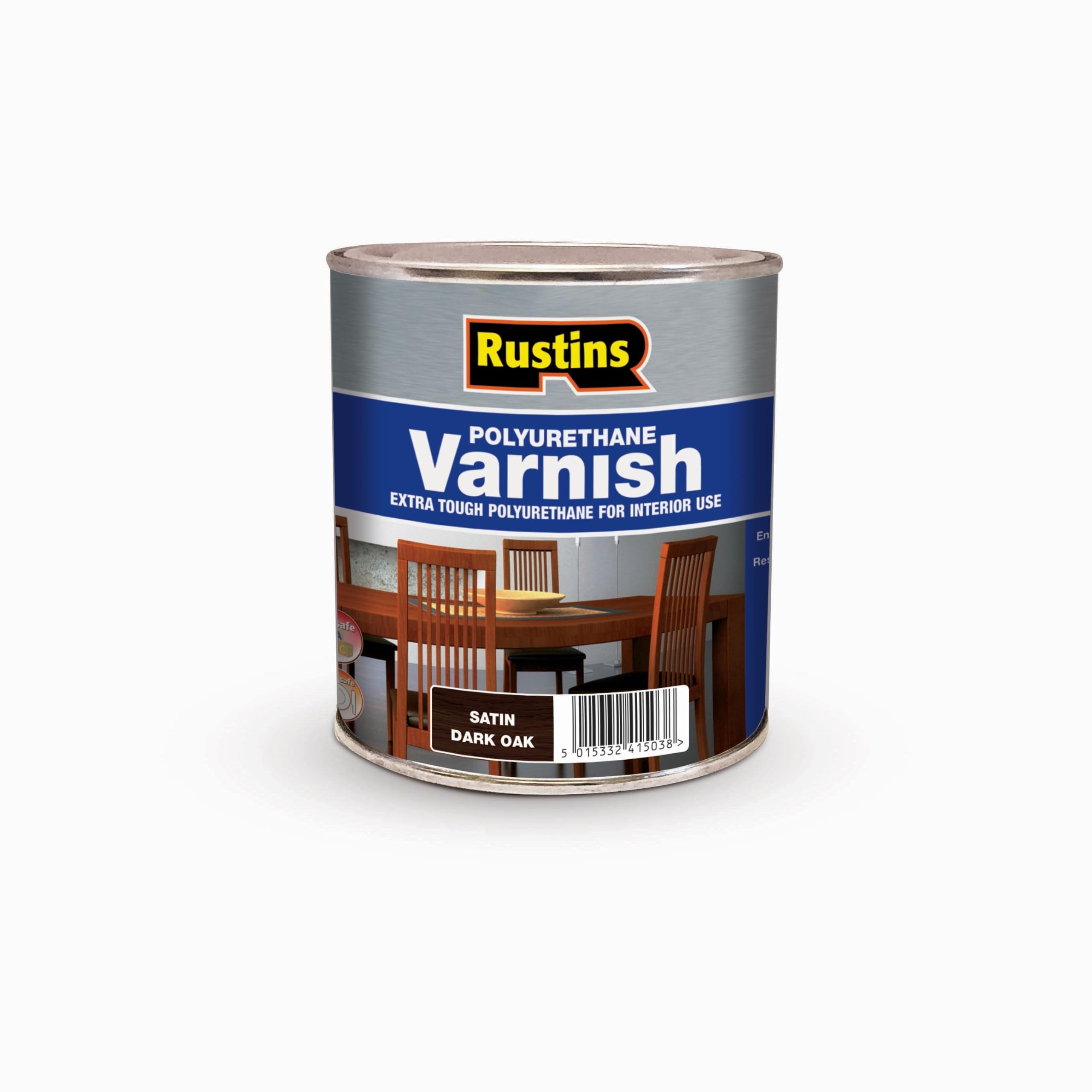 Rustins Dark Oak Polyurethane Varnish Satin, 500 Ml