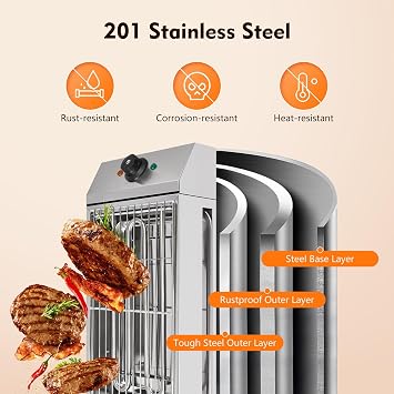 1800w Countertop Electric BBQ Grill Electric Griddle Commercial and Home Use Stainless Steel Barbecue Griddle Portable Smokeless Barbecue Oven Griddle for BBQ Equipment Indoor/Outdoor