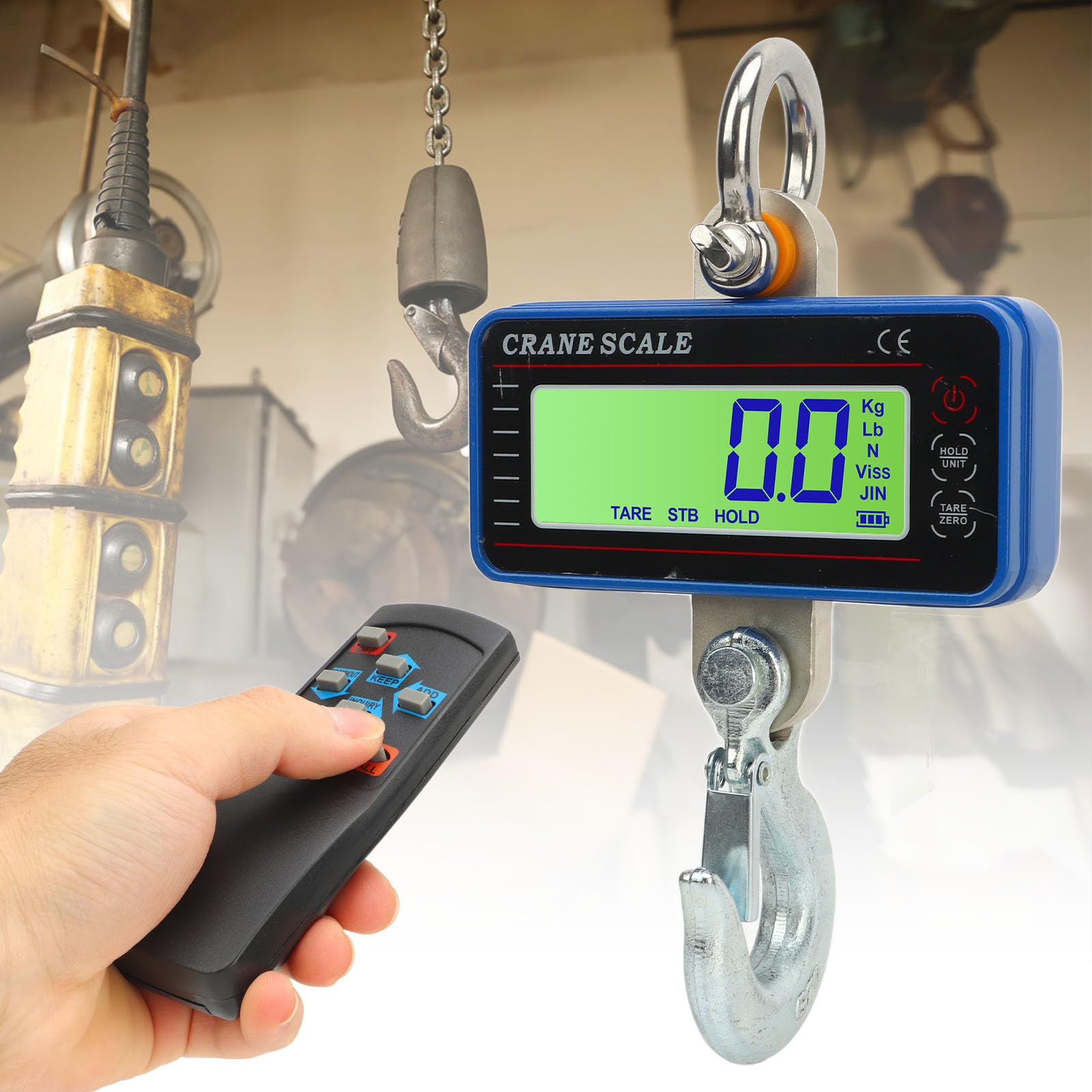 Hängewaagen, Hängewaage OCS-P2, blaues Digitaldisplay, 500 kg, Fernbedienung, for Gepäck und Lager
