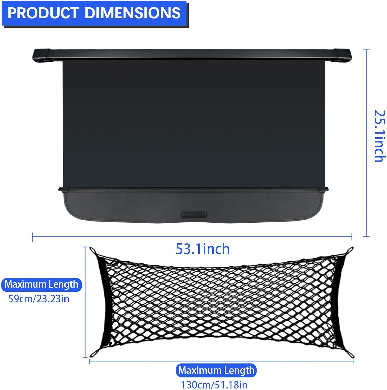 cargo cover for honda crv - retractable trunk privacy cover, custom fit for honda cr-v 2026 2025 2024 2023 accessories, durable water-repellent shield, easy installation