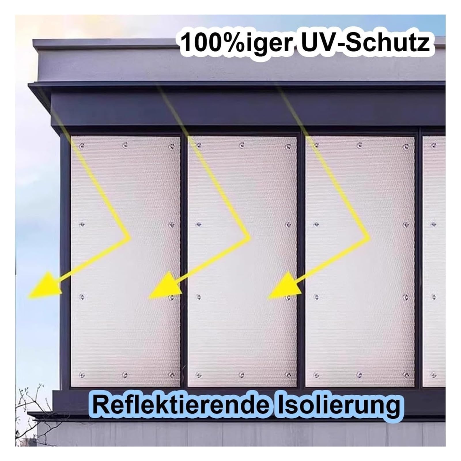 Lámina Reflectante para Ventanas, Tinte UV Opaco de 8 mm con ventosas(70 x 180cm)