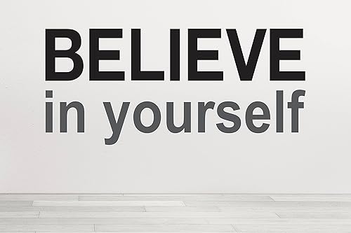 Miniatura 4 de Calcomanía de pared motivacional  Believe in Yourself  Vinilo de pared con citas inspiradoras, decoración de aula de oficina, gimnasio, calcomanía