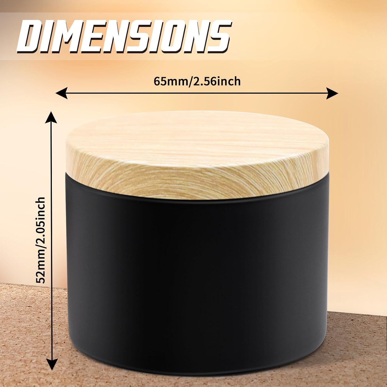 12-Pack 4oz Candle Tins for Making Candles, Wood-Grain Black