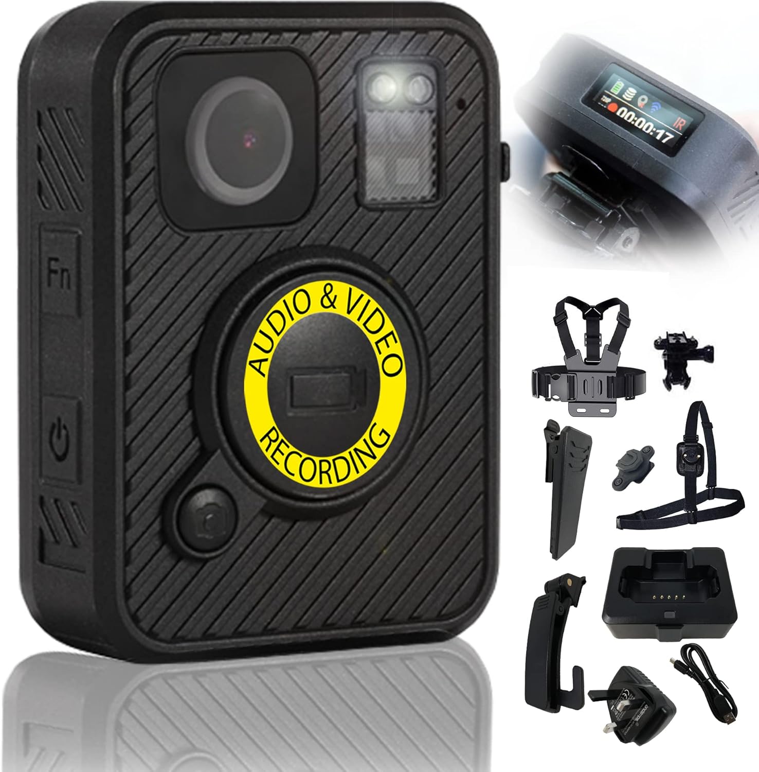 Recall Eclipse Body Camera with Klickfast Stud Shoulder and Chest Strap