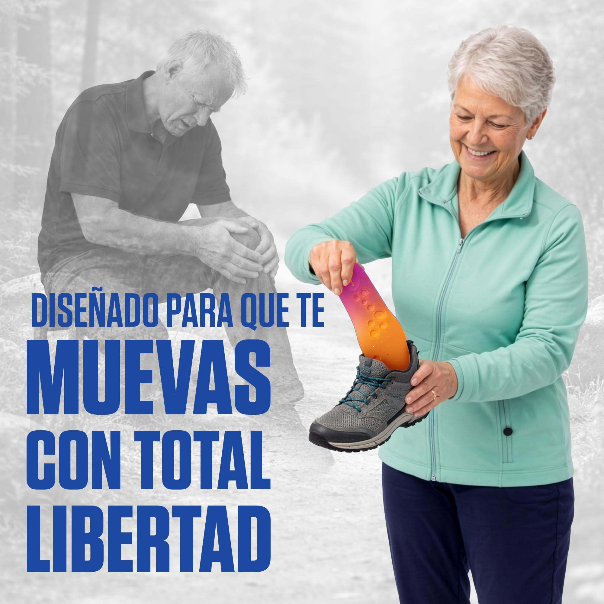 Akusoli Plantillas Hombre y Mujer – Plantillas de Gel para Zapatos con Acupresión y Soporte de Talón en U, Ideales para Zapatos de Trabajo y Largas Jornadas de Pie EU36-41.5 — view 8
