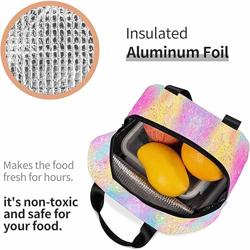 Miniatura 6 de Mochila personalizada con caja de almuerzo, bolsa de almuerzo personalizada con purpurina de ensueño con nombre, bolsa de hombro personalizada para