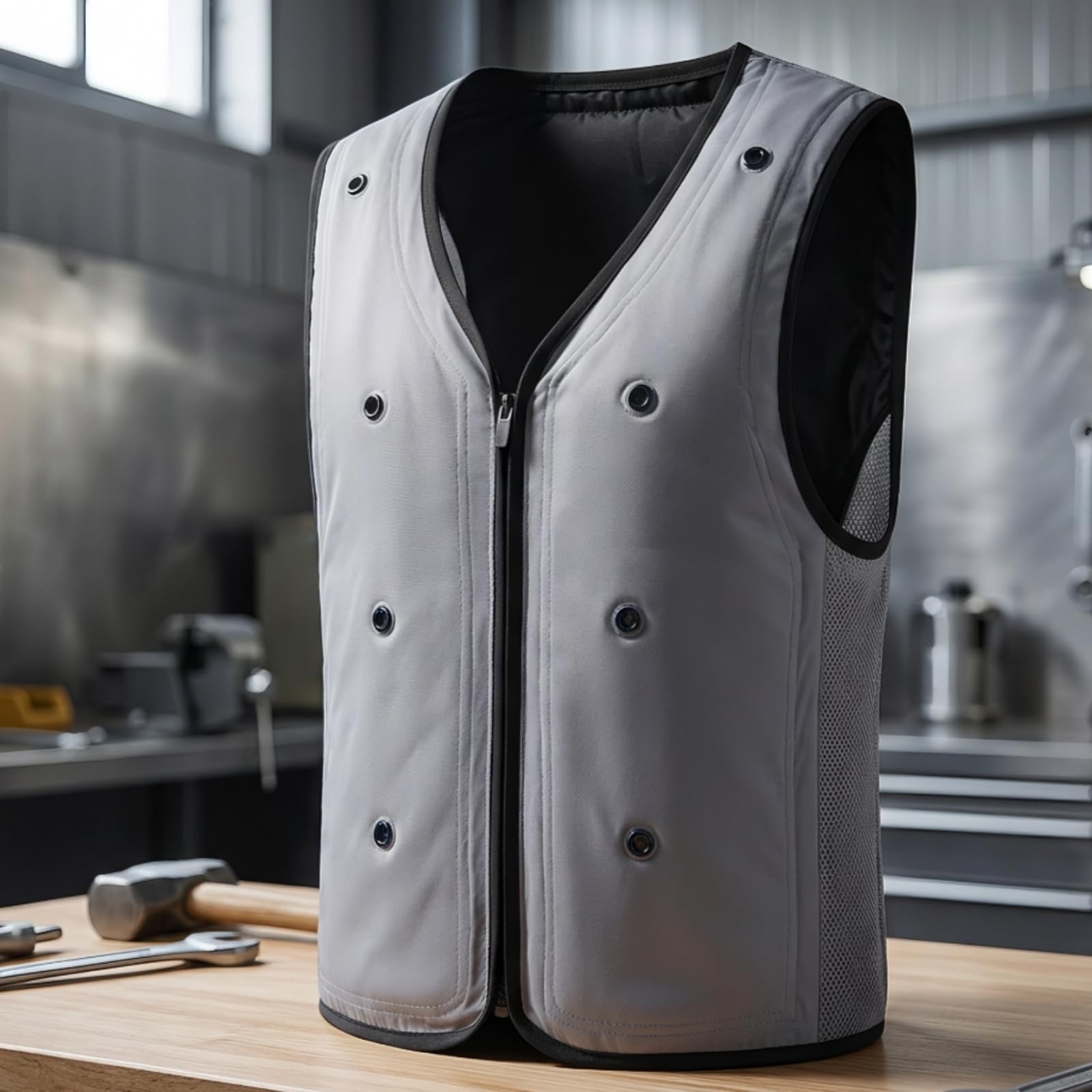 hlweste Arbeitsweste Weste Funktionsweste Meshweste Robuste Verarbeitung mit Reißverschluss Und Pflegeleichter Oberfläche aus Polyester TPU für