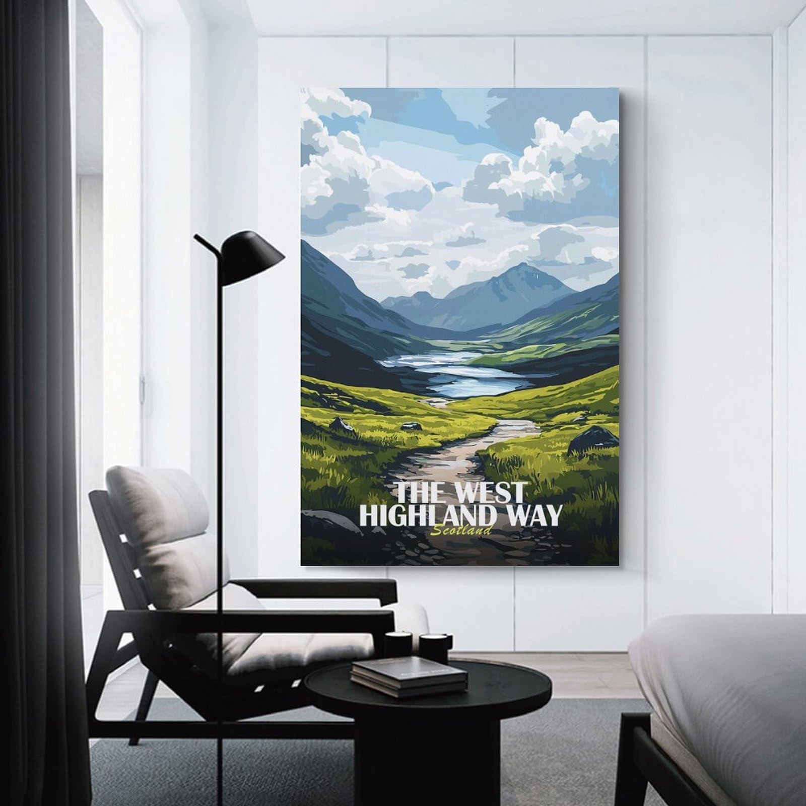 Junmoney The West Highland Way, Scotland Home Decor Wall Art, 20x30inch(50x75cm), for Work Areas, Reading Rooms Or Studios, An Interior Accent for Desk Areas