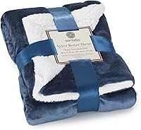 Vista 113 de Genteele Manta de Tiro Sherpa Súper Suave Reversible Ultra Lujosa de Felpa, 40 x 50 pulgadas, Negro/Gris