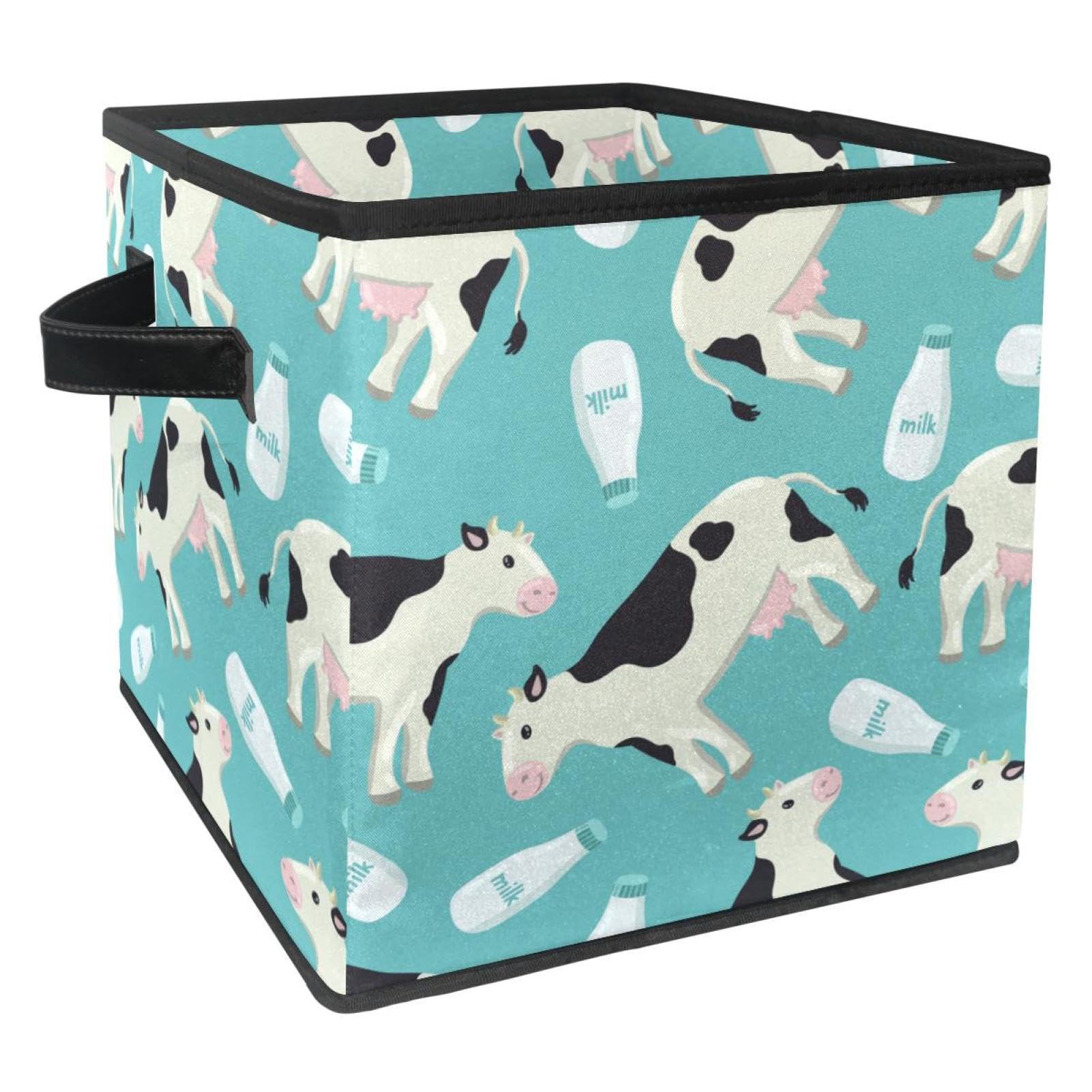 Panier de rangement cube motif vache pour organiser la chambre d'enfant et le placard