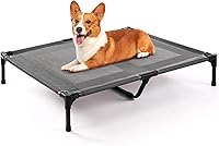 Vista 9 de petizer Cama elevada para perros extragrandes de 48 pulgadas, para exteriores, impermeable, con barras de apoyo, hasta 200 libras, lavable