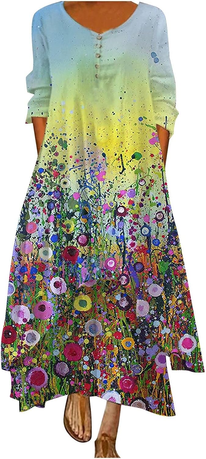 ワンピース チュニック レディース ロングワンピース 夏 大きいサイズ ロング シンプル ドレス マキシ丈 トップス ゆったり 長袖 コットン リネン 体型カバー 着痩せ お洒落 旅行 短袖 部屋着 通勤 カジュアル パーティー 本物の