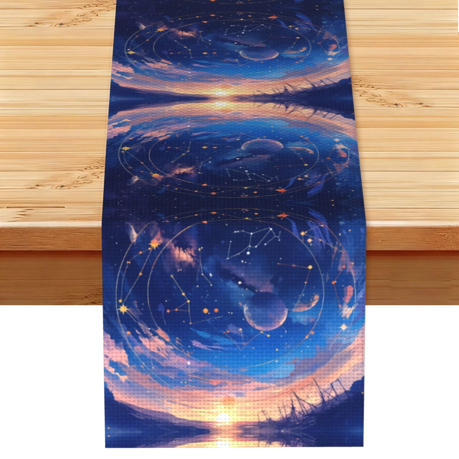 Lunar display Linen Feel Table Runner Wedding Party Home Decoration