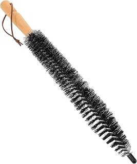 NUOBESTY Multi-Function Fireplace Chimney Brush with Wooden Handle Nylon Bristles Dryer Vent Cleaning Tool Air Duct Sweeping Kit for Home Vent and Chimney Maintenance