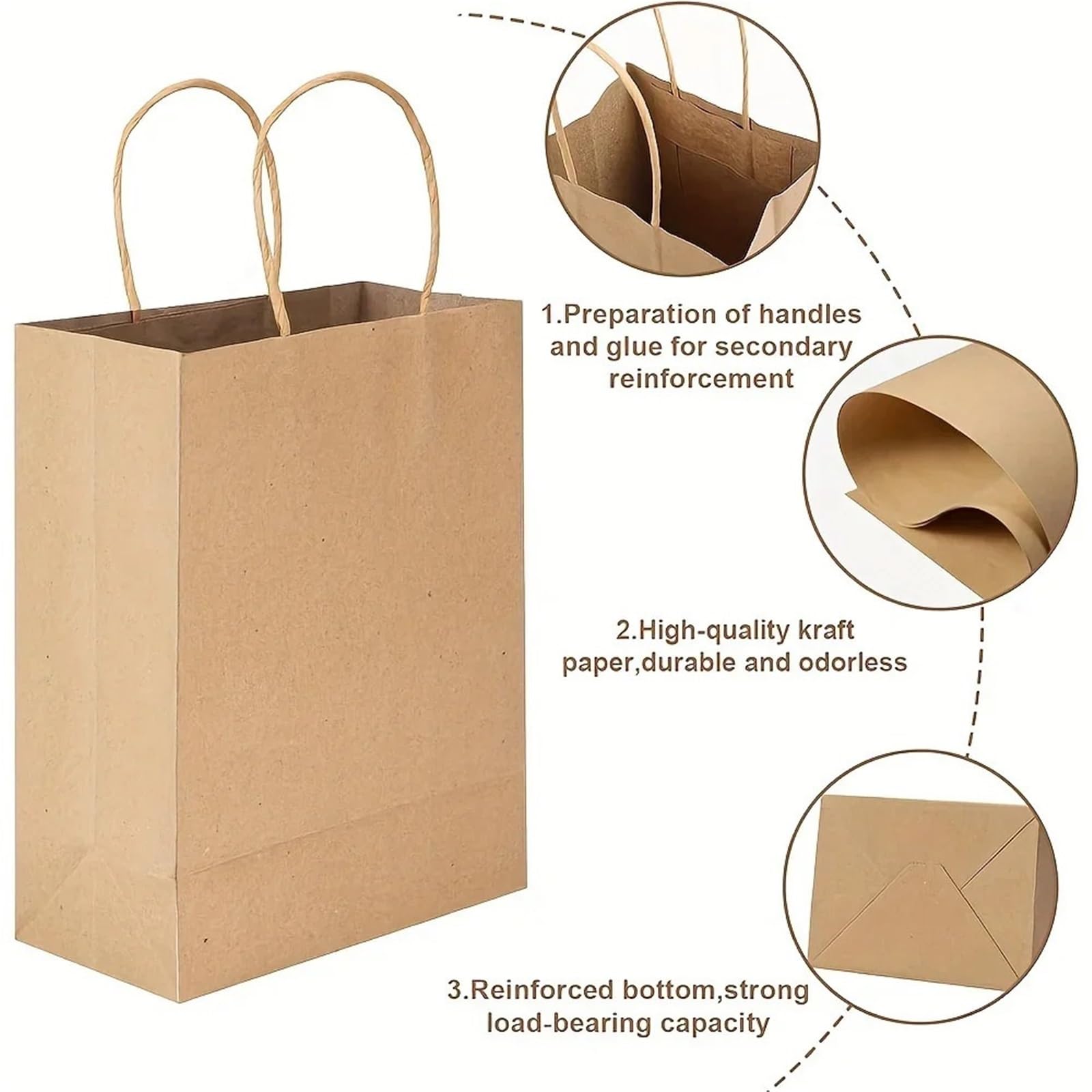 Papiertüten 50/100 Stück kleine Geschenktüten aus Kraftpapier