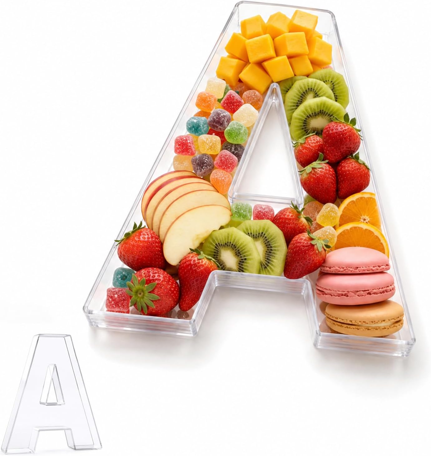 Pooqla 10" Acrylic Letter Charcuterie Tray Birthday Party Fillable Box A