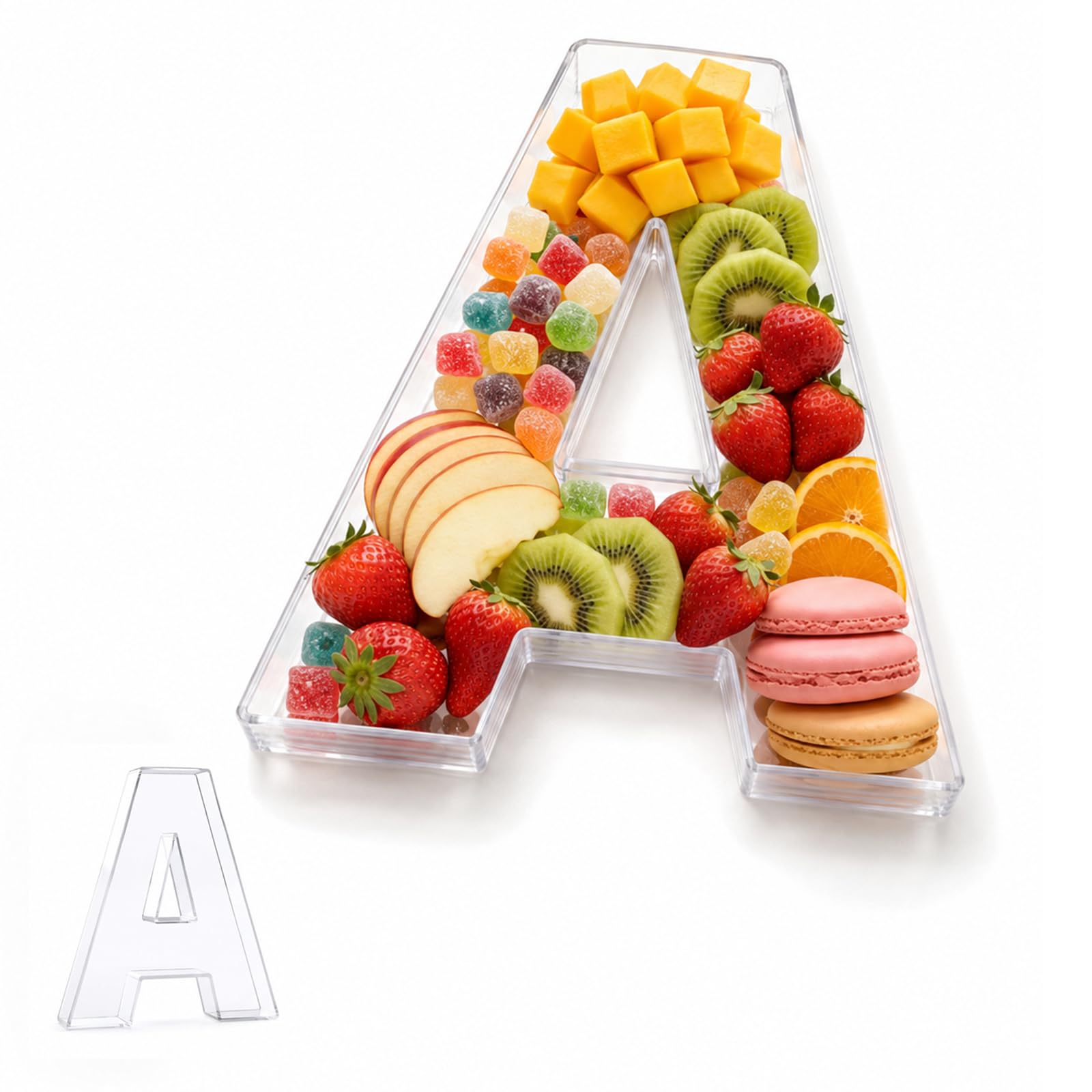 Pooqla 10" Acrylic Letter Charcuterie Tray Birthday Party Fillable Box A