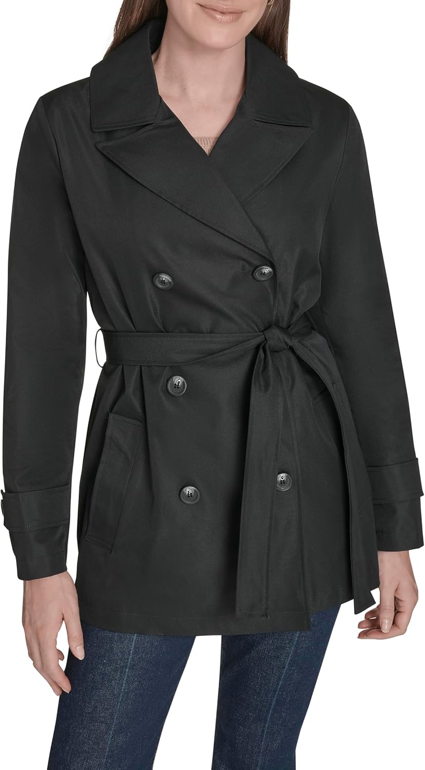 Tommy Hilfiger Women's Belted Double Breasted Everyday Trench Coat