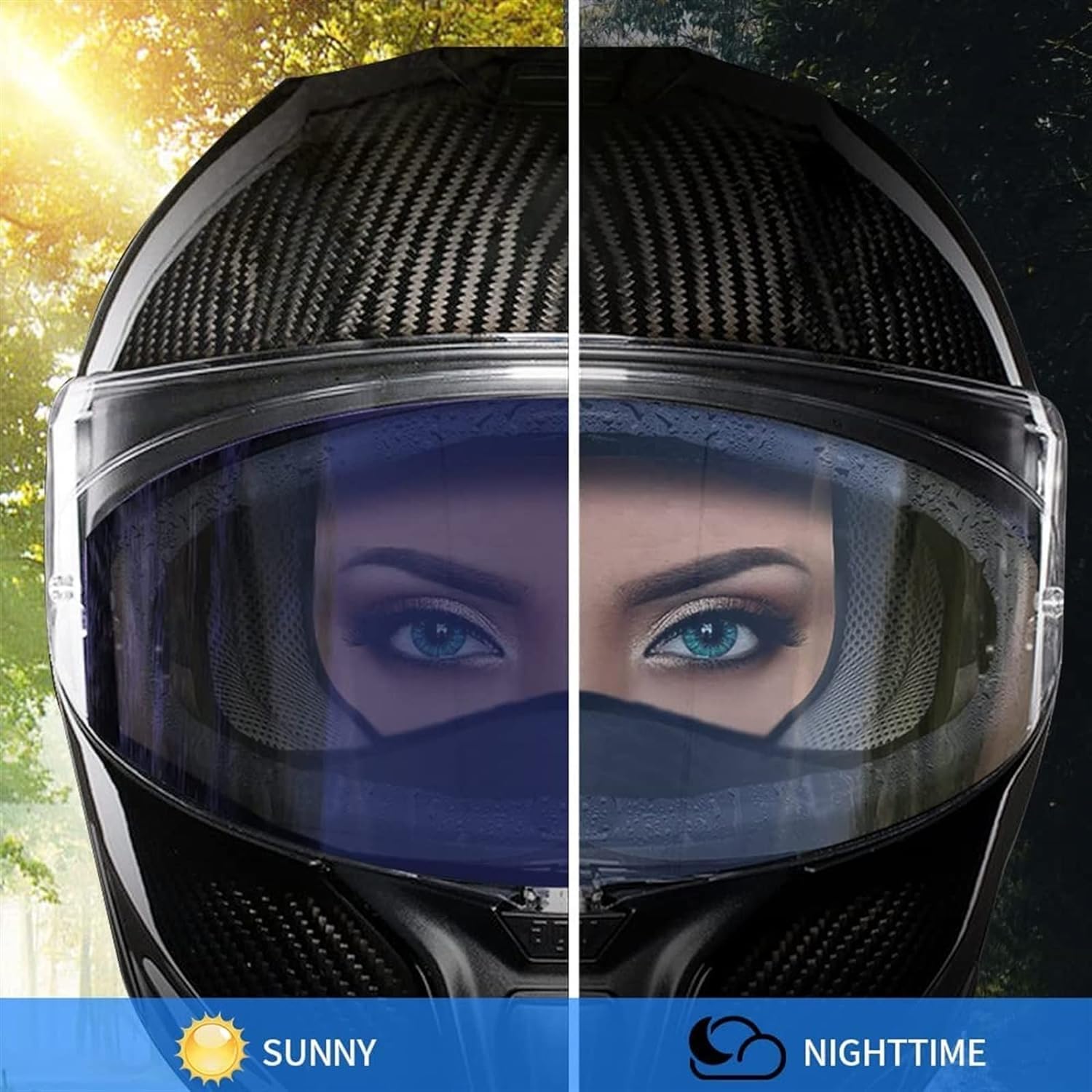 Motorradhelm Visierfolie Antibeschlag - Universal Sonnenschutz Für Alle Helmmodelle