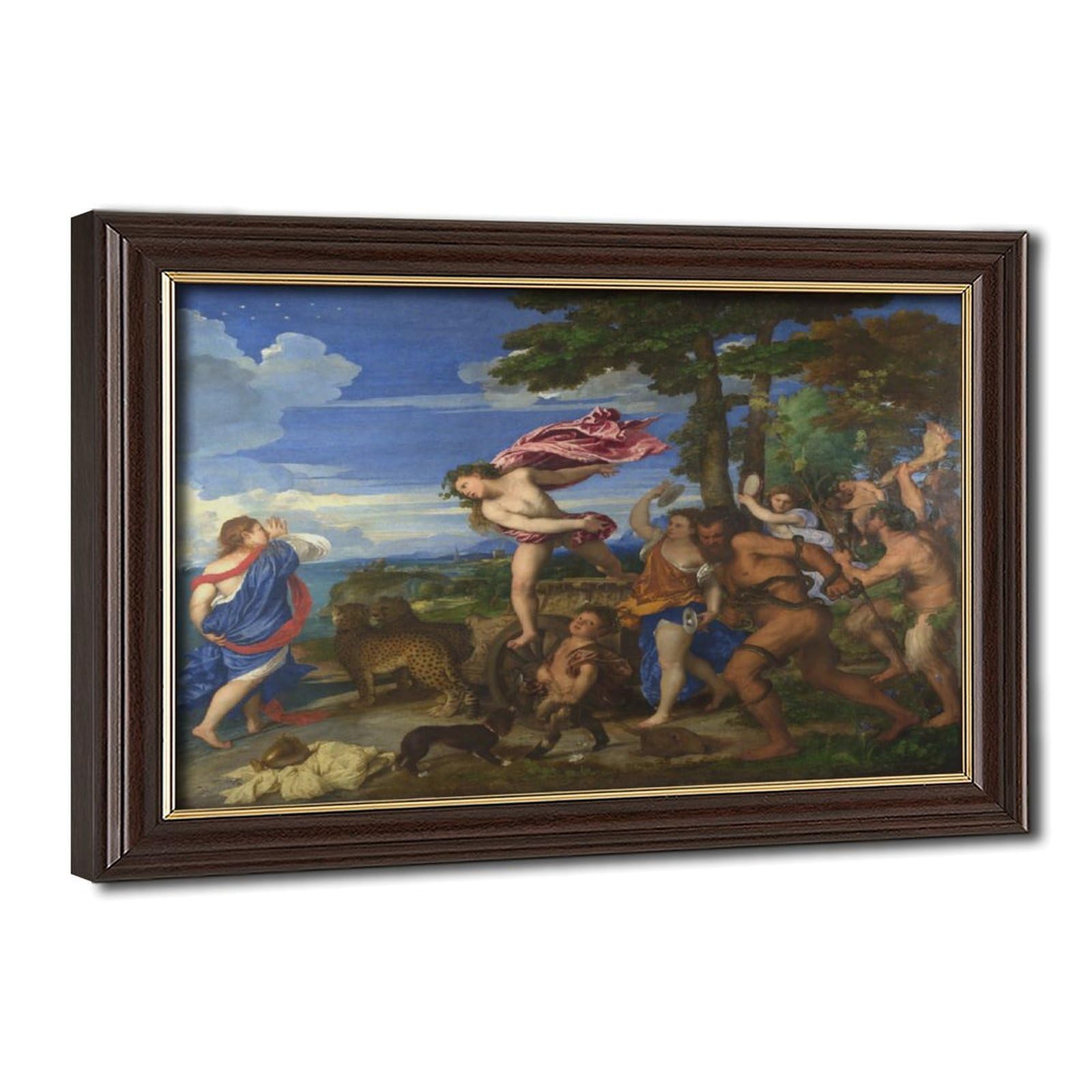 WCYB Bacchus And Ariadne by Titian Posters Prints Canvas Deco Paintings Wall Art Hangable Frame 20" L X 30" W