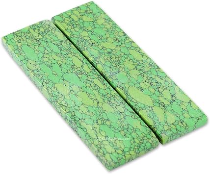 Recone Stone - Stone Handle Scale Set - Green Web - 5.0 x 1.25 x 0.250 - Unique Set