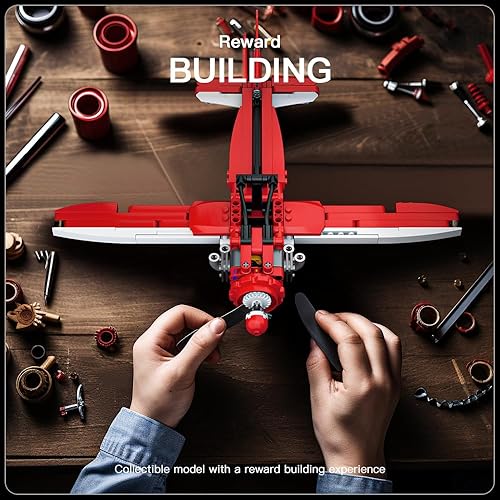 Miniatura 5 de Mould King Modelo técnico de juguetes de construcción de aviones, modelo STEM, kit de juguetes de avión para construir modelo de avión, kit de