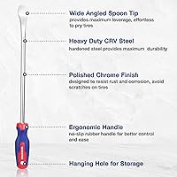 Vista 4 de WORKPRO 14.5” Steel Tire Spoons Tool Set, 23-Piece Tire Iron Set with Storage Bag, Tire Removal Tools, Tire Changing Tools, Tire Repair Tools, Tire