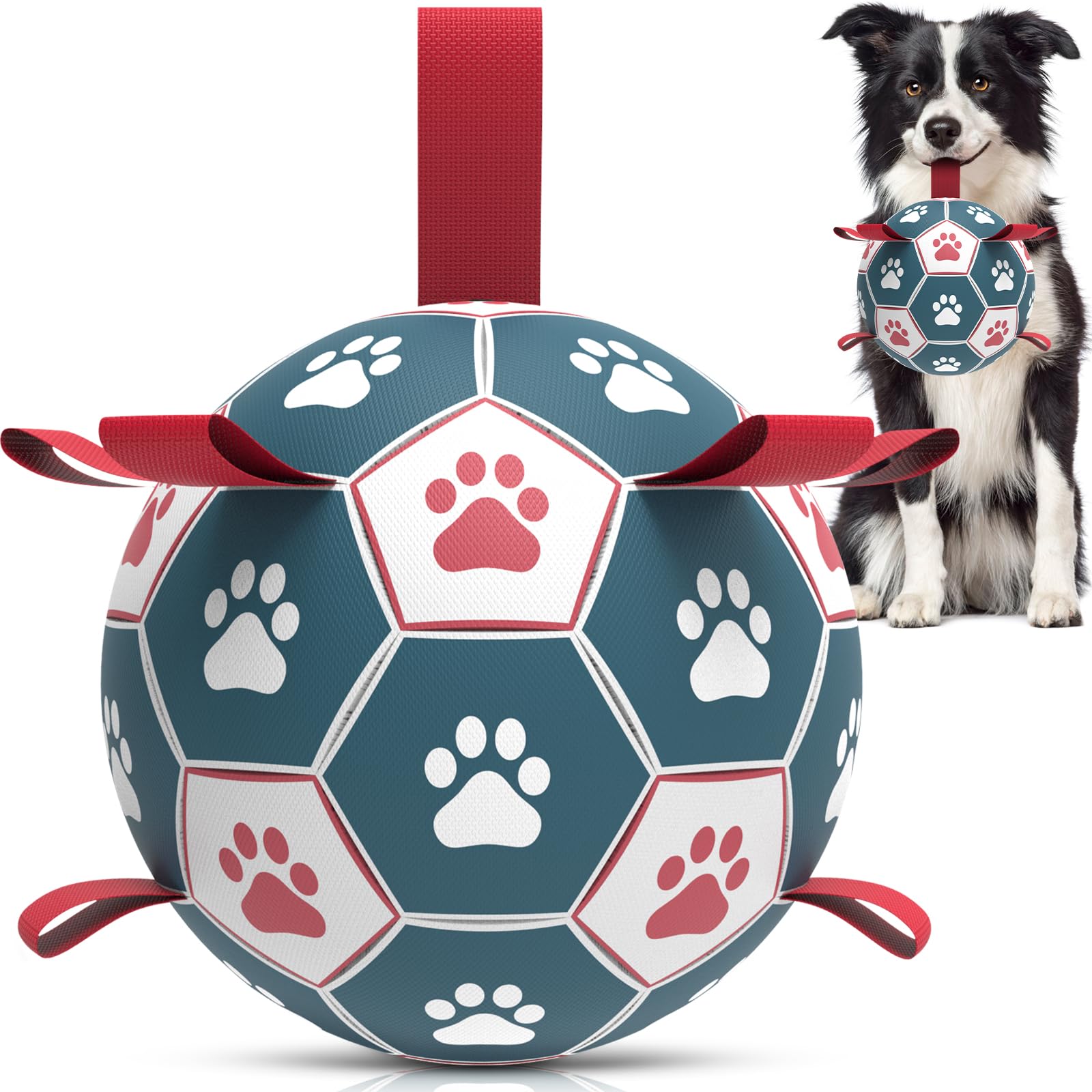 Hetoo Non-Destructive Dog Football Toy, Medium/Large Dog Ball with Pump (15 cm), Birthday Gift โ image 1
